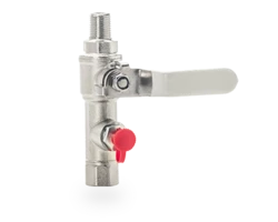 Conexão de purga com válvula manual R1/4 macho x 1/4 NPT fêmea