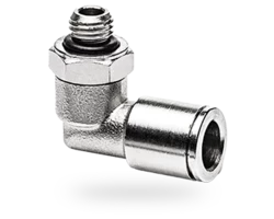 Conector de tubo M8x1 macho para tubo Ø externo 8 mm, tipo giratório, 90°