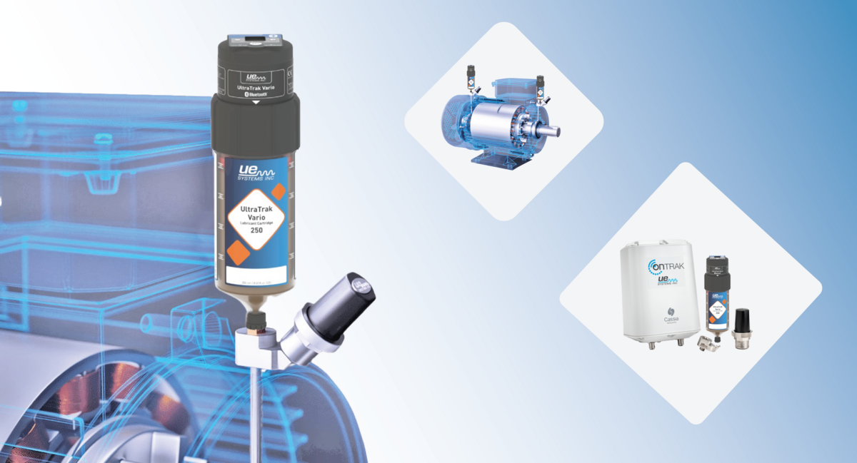 Industrial lubrication system in action: UltraTrak VARIO and OnTrak Wireless automate grease delivery based on real-time bearing condition, preventing over- or under-lubrication and minimizing unplanned downtime.