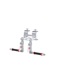 SET DE MONTAJE CLASSIC, FUTURA, FLEX, NOVA<br /> Standard Duty para 2 puntos con pinza de montaje 65 mm