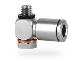 Schlauchanschluss M6a für Schlauch aØ 6 mm 90° - schwenkbar<br />