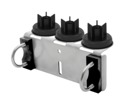 3 point rail bracket 304SS with U-BOLTS and support flanges