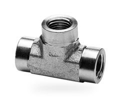 Adaptador em T 3 x 1/4" NPT fêmea