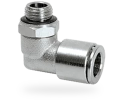 Conector de tubo G1/8 macho para tubo Ø externo 8 mm, tipo giratório, 90°