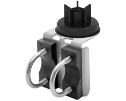 1 point rail bracket 304SS with U-BOLTS and support flange