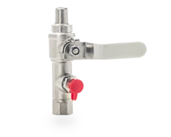 Conexão de purga com válvula manual R1/4 macho x 1/4 NPT fêmea