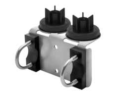 2 point rail bracket 304SS with U-BOLTS and support flanges