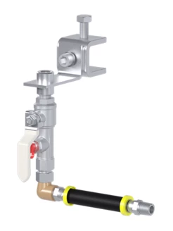 KIT DE INSTALAÇÃO CLASSIC, FUTURA, FLEX, NOVA Standard Duty - Suporte com grampo para viga de 1 ponto, 30 mm (1,18 pol.), incluindo mangueira de 3 pés