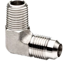 Elbow 90 degree 9/16 JIC male to 1/4 BSP to male 316SS