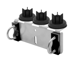 3 point rail bracket 304SS with U-BOLTS and support flanges