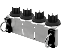 4 point rail bracket 304SS with U-BOLTS and support flanges