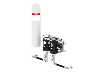 MONTAGE SET STAR 500 Heavy Duty 2-fach 65 mm Montageklemme mit 5 m Schlauch
