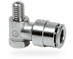 Tube connector M6 male for tube oØ 6 mm 90° - swivel type