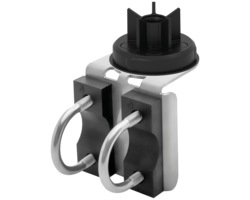 1 point rail bracket 304SS with U-BOLTS and support flange