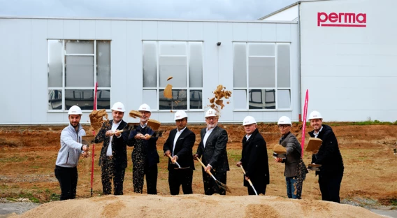 Premier coup de pioche pour le nouveau hall de production et d’expédition