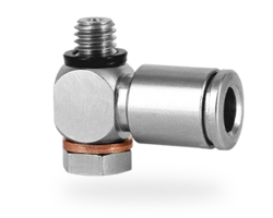 Raccordo M6e per tubo flessibile eØ 6 mm 90° - girevole<br />
