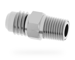 Nipple hexagonal 9/16 JICa x R1/4e droit pour raccord de flexible<br /> 