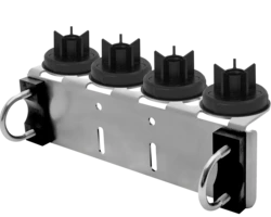 4 point rail bracket 304SS with U-BOLTS and support flanges