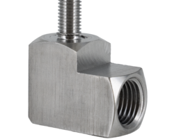 Angle 90° 1/4-28 UNF Male x G1/4 Female (SS)