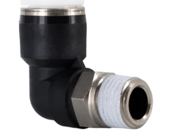 Conector para tubo 90° R1/4 M para tubo Ø ext. 3/8"