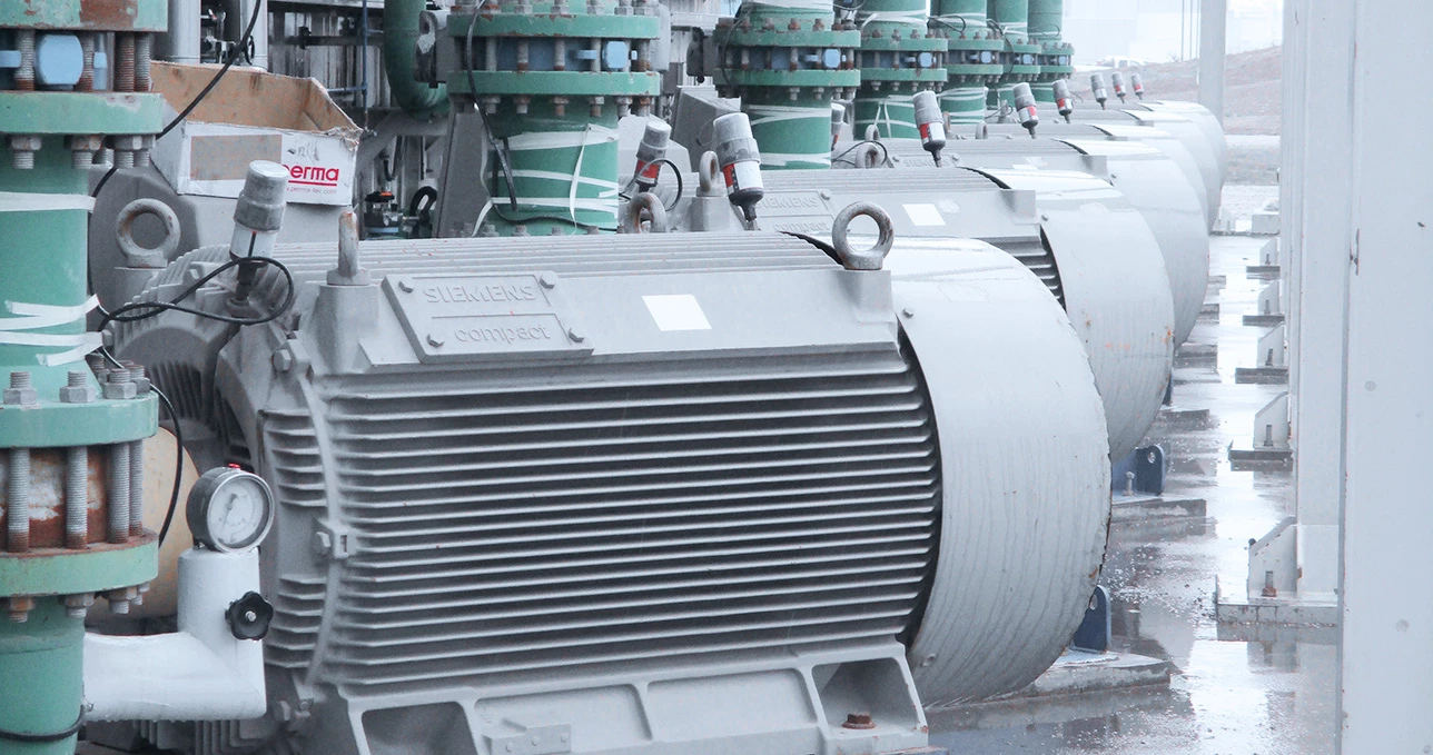 a line of electric motors with perma STAR VARIO auto greasers