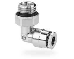 Conector de tubo G1/4 macho para tubo Ø externo 6 mm, tipo giratório, 90°